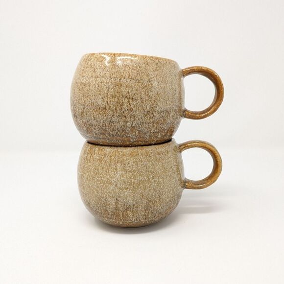 Set of 2 round brown cozy mugs - Picture 1 of 6